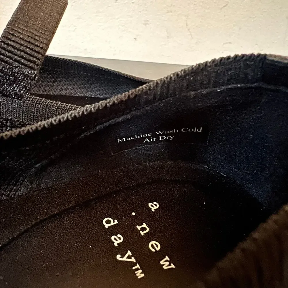 A New Day Black Lightweight Comfort Mary Jane Ballet Flats Stretch Washable 7